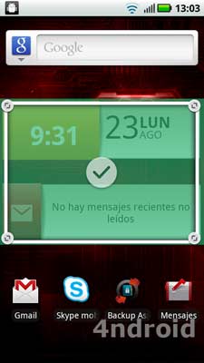 Redimensión de widgets 