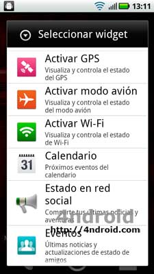 Widgets en Motoblur para Milestone