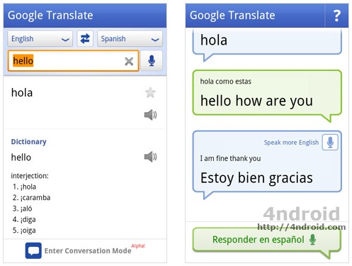 Google translate mejora para Android