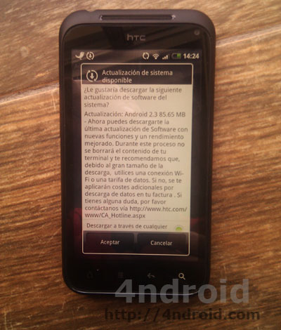 HTC Incredible S se actualiza a Gingerbread