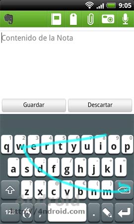 FlexT9, teclado virtual estilo Swype