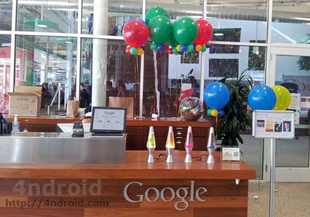 Recepción en las oficinas de Google