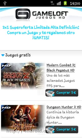 Juego de Gameloft gratis por la compra de otro durante este fin de semana