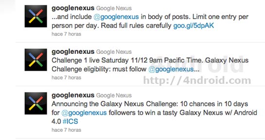 Gana un Galaxy Nexus participando en su concurso de Twitter