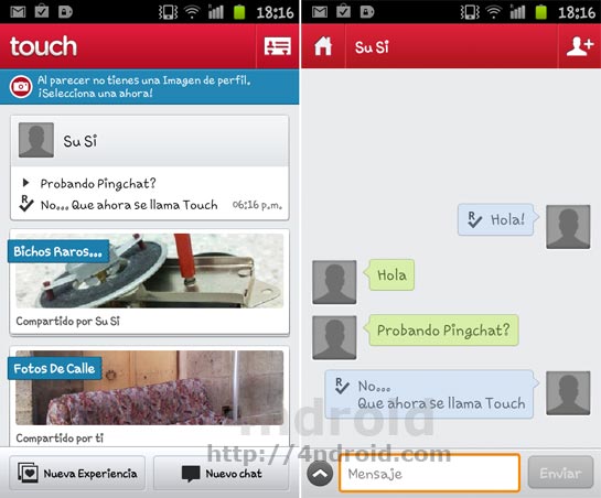 Pingchat cambia a Touch con nuevo diseño y funcionalidades