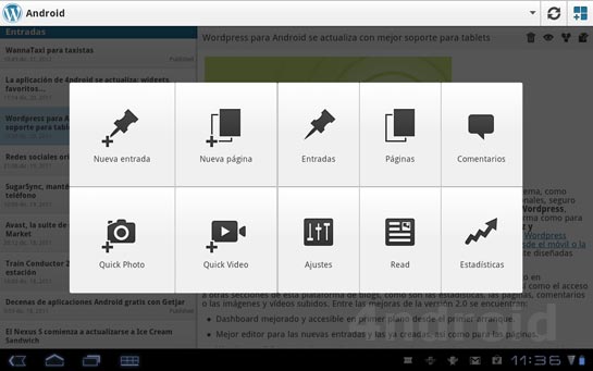 Wordpress para Android se actualiza con mejor soporte para tablets