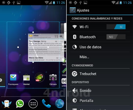 Análisis de CyanogenMod 9 para Samsung Galaxy S2