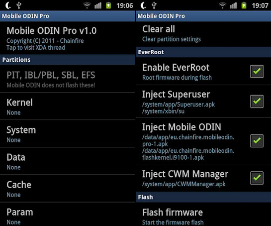 Capturas de pantalla de Mobile ODIN Pro